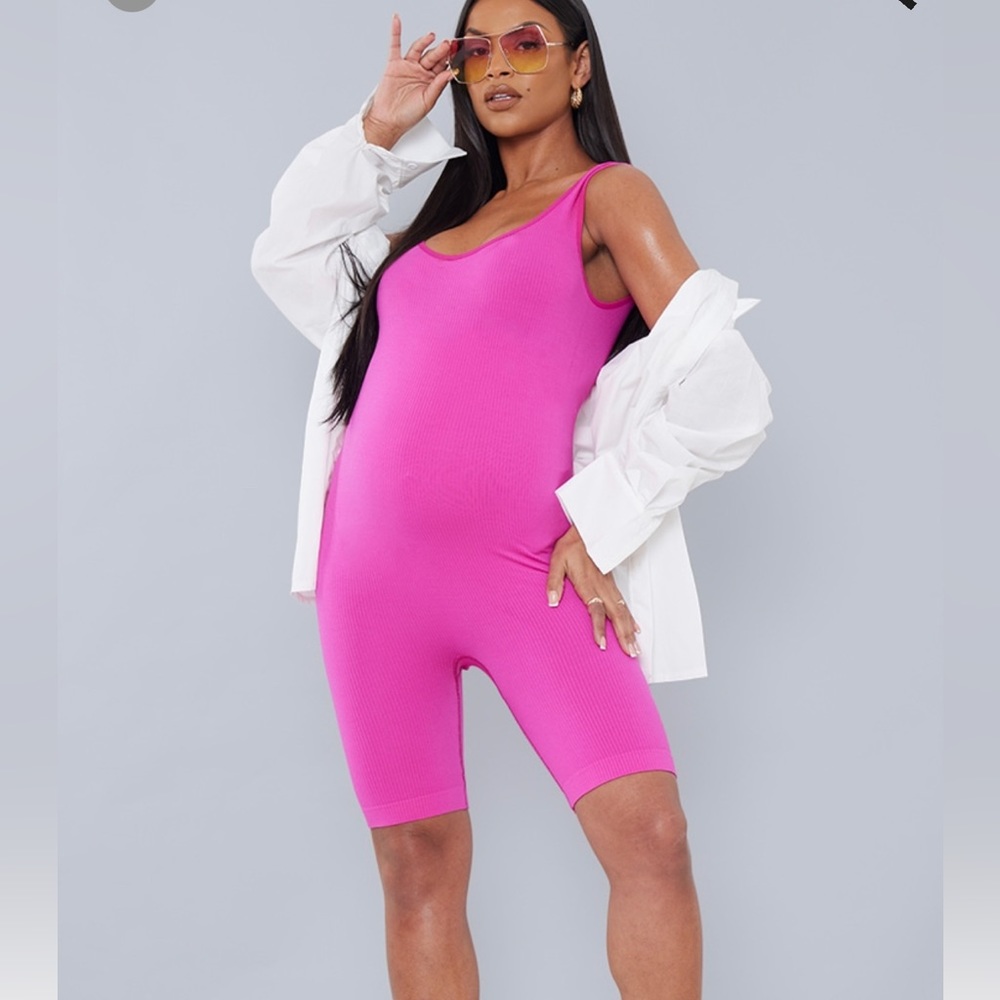 Pretty little thing maternity spandex seamless unitard
